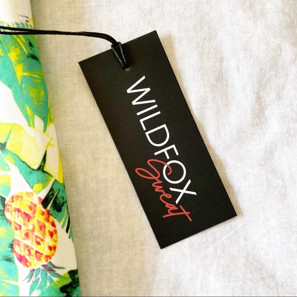 WILDFOX Sweat Green Yellow Palms & Pinas Leggings Small NEW NWT - Picture 4 of 9